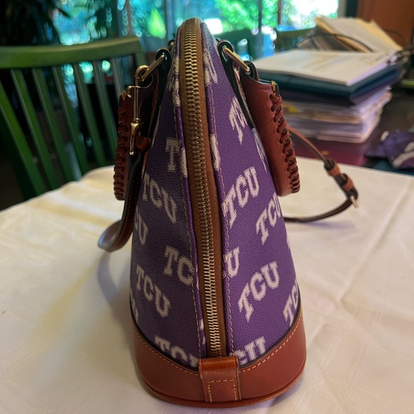 Dooney & Bourke Purple TCU Satchel - Picture 2 of 10